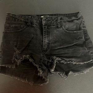 Black jean shorts